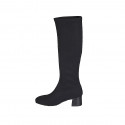 Woman's boot in black elastic fabric heel 5 - Available sizes:  32, 33, 34, 45, 46
