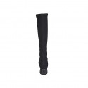 Woman's boot in black elastic fabric heel 5 - Available sizes:  32, 33, 34, 45, 46