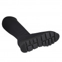Woman's boot in black elastic fabric wedge heel 3 - Available sizes:  32, 33, 34, 35, 42, 43, 44
