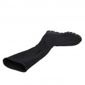 Woman's boot in black elastic fabric wedge heel 3 - Available sizes:  32, 33, 34, 35, 42, 43, 44