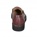 Mocassin pour femmes en cuir bordeaux avec accessoire avec talon 3 - Pointures disponibles:  33, 46