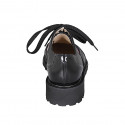 Chaussure richelieu à lacets pour femmes avec bout golf en cuir brossé noir et bordeaux talon 3 - Pointures disponibles:  32, 33, 43, 44, 45