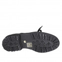 Scarpa stringata Oxford da donna con lavorazione a coda di rondine in pelle abrasivata nera e bordeaux tacco 3 - Misure disponibili: 32, 33, 43, 44, 45