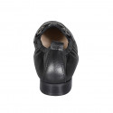 Mocassin avec elastique et accessoire pour femmes en cuir noir avec talon 2 - Pointures disponibles:  33, 42