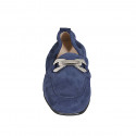 Mocassin pour femmes en daim bleu avec accessoire et elastique talon 2 - Pointures disponibles:  43, 45