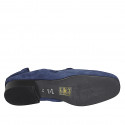 Mocassin pour femmes en daim bleu avec accessoire et elastique talon 2 - Pointures disponibles:  43, 45