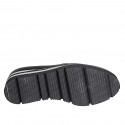 Mocassin pour femmes avec accessoire en cuir noir talon compensé 4 - Pointures disponibles:  43, 45, 46