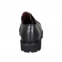 Chaussure richelieu à lacets pour femmes en cuir noir avec bout droit talon 3 - Pointures disponibles:  32, 33, 46