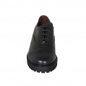 Chaussure richelieu à lacets pour femmes en cuir noir avec bout droit talon 3 - Pointures disponibles:  32, 33, 46