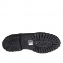 Chaussure richelieu à lacets pour femmes en cuir noir avec bout droit talon 3 - Pointures disponibles:  32, 33, 46