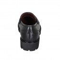 Woman's mocassin with accessory and removable insole in black leather with heel 3 - Available sizes:  32
