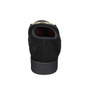 Ballerine avec accessoire et bout droit pour femmes en daim et cuir noir talon 3 - Pointures disponibles:  32, 33, 43, 46