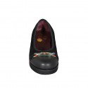 Ballerine avec accessoire et bout droit pour femmes en daim et cuir noir talon 3 - Pointures disponibles:  32, 33, 43, 46