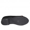 Ballerina per donna in camoscio e pelle nera con puntale e accessorio tacco 3 - Misure disponibili: 32, 33, 43, 46