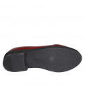 Ballerine avec accessoire et bout droit pour femmes en cuir verni bordeaux talon 3 - Pointures disponibles:  32, 33, 43