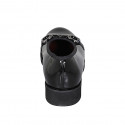 Ballerine avec accessoire et bout droit pour femmes en cuir verni noir talon 3 - Pointures disponibles:  32, 44
