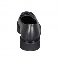 Scarpa stringata derby da donna in pelle nera con tacco 3 - Misure disponibili: 32, 42, 43, 44, 47