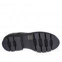 Scarpa stringata derby da donna in pelle nera con tacco 3 - Misure disponibili: 32, 42, 43, 44, 47