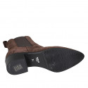Woman's pointy ankle boot with elastic bands in brown suede heel 4 - Available sizes:  35