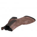 Woman's pointy ankle boot with elastic bands in brown suede heel 4 - Available sizes:  35