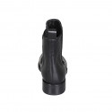Bottines pour femmes en cuir noir avec élastiques talon 3 - Pointures disponibles:  35, 46