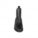 Bottines pour femmes en cuir noir avec élastiques talon 3 - Pointures disponibles:  35, 46