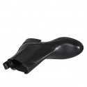 Woman's ankle boot in black leather with elastic bands heel 3 - Available sizes:  35, 46