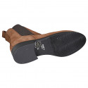 Bottines pour femmes avec élastiques en daim cognac talon 3 - Pointures disponibles:  32, 42, 43, 45