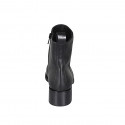 Woman's ankle boot in black leather with zipper and squared tip heel 4 - Available sizes:  33, 35, 43