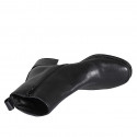 Woman's ankle boot in black leather with zipper and squared tip heel 4 - Available sizes:  33, 35, 43