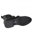 Bottines pour femmes avec elastiques, double monk strap et bout golf en cuir noir talon 3 - Pointures disponibles:  32, 35, 44