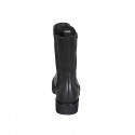 Botines altos con elasticos para mujer en piel negra tacon 3 - Tallas disponibles:  32, 35