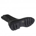 Botines altos con elasticos para mujer en piel negra tacon 3 - Tallas disponibles:  32, 35