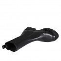 Botines altos con elasticos para mujer en piel negra tacon 3 - Tallas disponibles:  32, 35