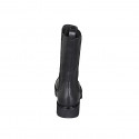 Botines altos con elasticos y puntera para mujer en piel negra tacon 3 - Tallas disponibles:  32, 33