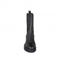 Botines altos con elasticos y puntera para mujer en piel negra tacon 3 - Tallas disponibles:  32, 33
