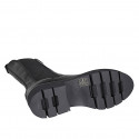 Botines altos con elasticos y puntera para mujer en piel negra tacon 3 - Tallas disponibles:  32, 33