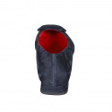 ﻿Escarpin pour femmes à bout pointu en daim bleu avec accessoire talon 1 - Pointures disponibles:  45