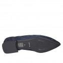 Mocasin à bout pointu pour femmes en daim bleu avec talon 1 - Pointures disponibles:  34, 35, 42, 44, 45