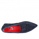 Mocasin à bout pointu pour femmes en daim bleu avec talon 1 - Pointures disponibles:  34, 35, 42, 44, 45