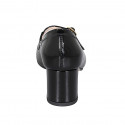 Woman's Mary Jane in black patent leather with strap heel 6 - Available sizes:  45