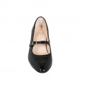Woman's Mary Jane in black patent leather with strap heel 6 - Available sizes:  45