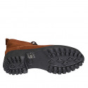 Bottines pour femmes avec lacets et fermeture éclair en daim cognac talon 5 - Pointures disponibles:  32, 33, 34, 42, 43, 44, 45