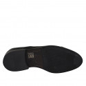 Elegante zapato derby para hombre en piel negra con cordones, elasticos y puntera - Tallas disponibles:  37, 38, 47, 48, 49, 50