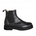 Botines para mujer en piel negra con elasticos y tacon 3 - Tallas disponibles:  42, 43, 45