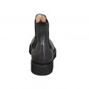 Botines para mujer en piel negra con elasticos y tacon 3 - Tallas disponibles:  42, 43, 45