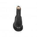 Botines para mujer en piel negra con elasticos y tacon 3 - Tallas disponibles:  42, 43, 45