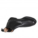 Botines para mujer en piel negra con elasticos y tacon 3 - Tallas disponibles:  42, 43, 45