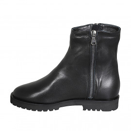 Stivaletto da donna con cerniere in pelle nera tacco 3 - Misure disponibili: 32, 42, 43 2