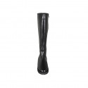 Woman's boot in black leather with zipper and feet lining in fur heel 3 - Available sizes:  32, 34, 35, 42, 43